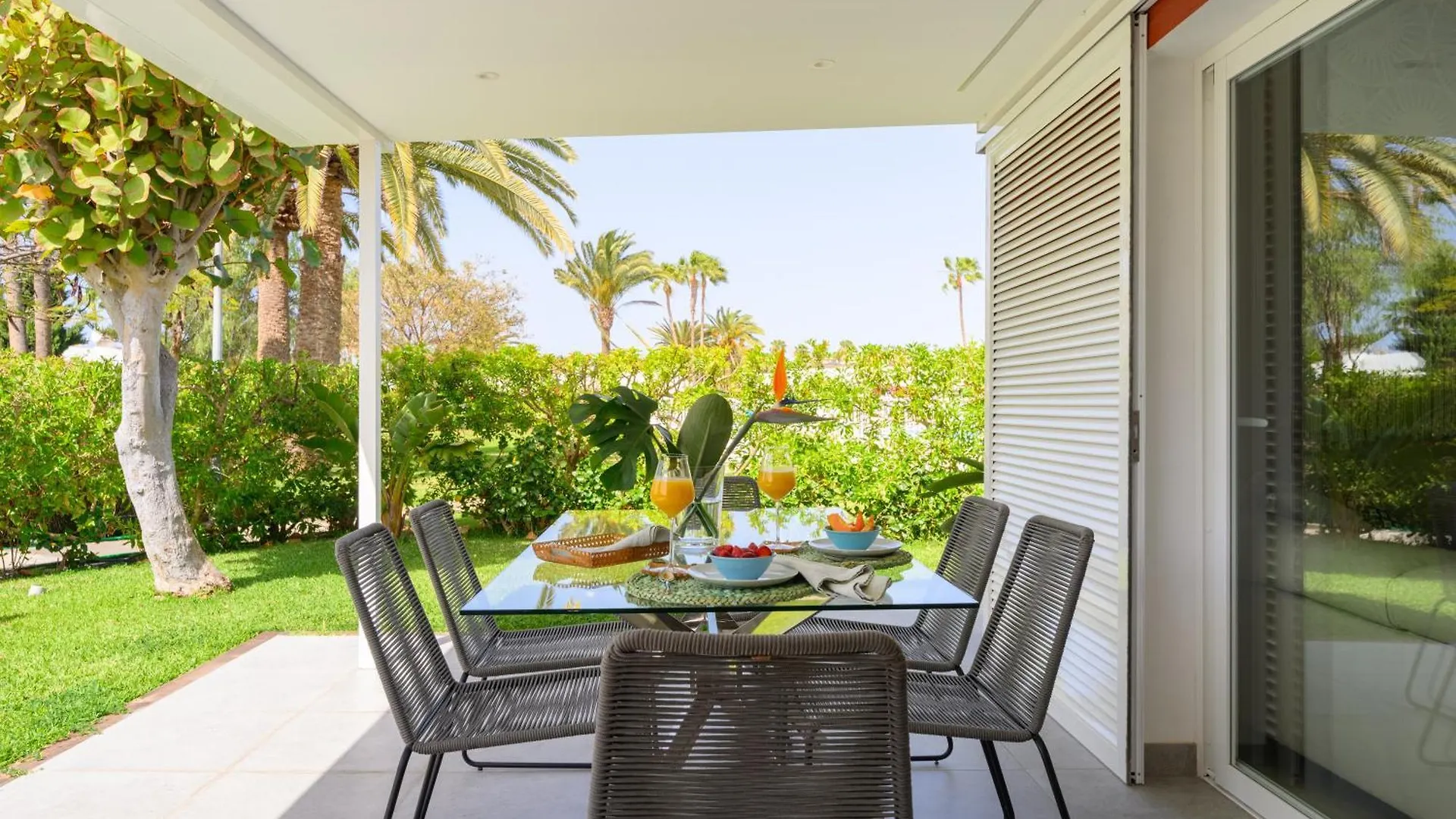 Villa Guerrero - Terraza Y Acceso A Piscina Comun Maspalomas  Hiszpania