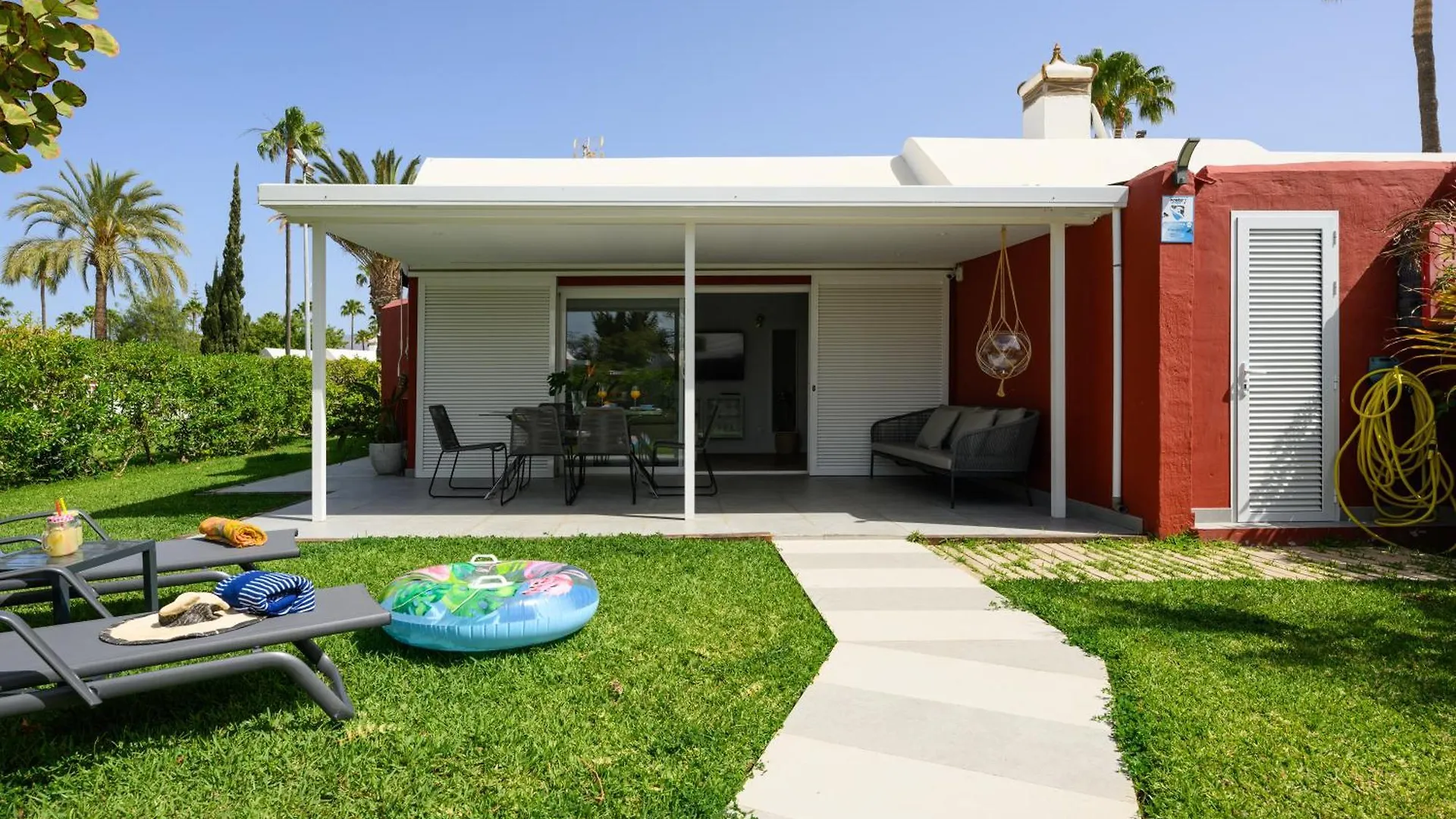 Villa Guerrero - Terraza Y Acceso A Piscina Comun Maspalomas